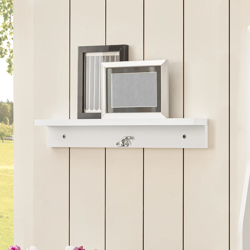 SoBuy FWT20-W Table Murale Rabattable à Manger Pliable avec Tableau Mémo Extensible Gain de Place pour Cuisine, Bureau et Petits Espaces Blanc 50cm x 75cm x 76cm