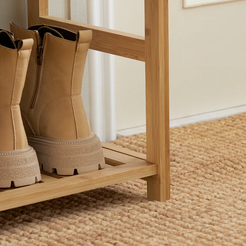 SoBuy FSR47-N Banc à Chaussures avec Étagère et Tiroirs Latéraux, Assise pour Entrée Couloir – 90x30x45 cm, Naturel