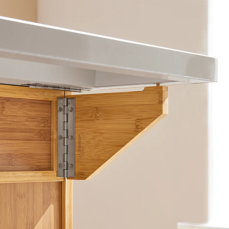 SoBuy FKW69-N Desserte de Cuisine à Roulettes, Plan de Travail INOX Extensible 46→71cm, 2 Tiroirs, Étagères Réglables, Charge 100 kg – 115x46x92 cm