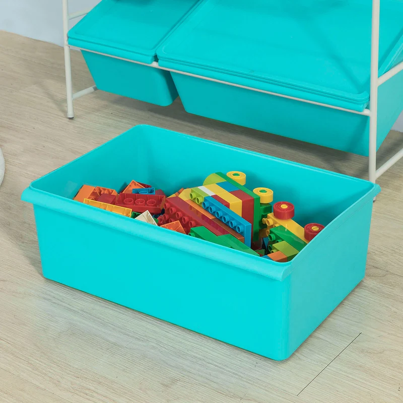 SoBuy KMB07-B Bibliothèque + Coffre de Rangement Coffre à Jouets Étagère à Livres pour Enfants