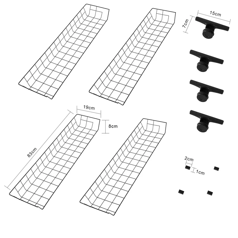sebuyfr.comG34-P02 Set de 2 Paniers de Rangement Métal pour Système de Penderie Télescopique – Paniers pour Porte-vêtements et Portemanteau