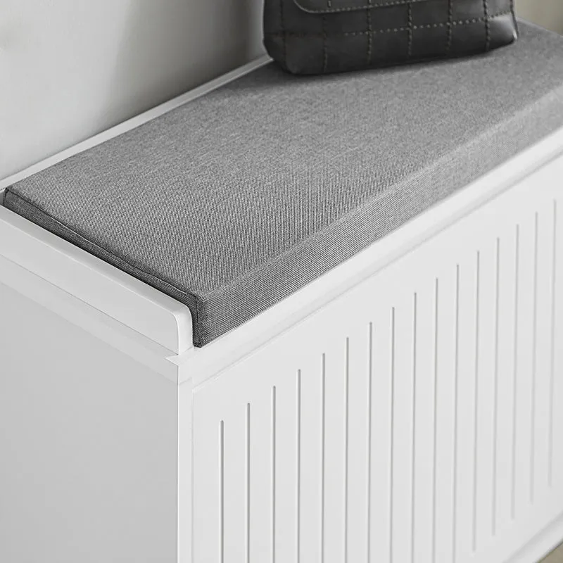 SoBuy FSR16-SCH Banc à Chaussures avec 1 Abattant et Coussin Rembourré, Coffre de Rangement pour Entrée – 60x30x48 cm, Blanc