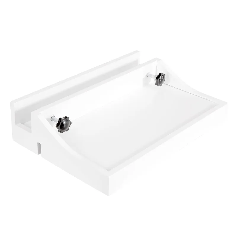 SoBuy NKD01-W Tablette de lit Amovible à encoches câbles - Plateau en Bambou pour Livres, Smartphones & Lunettes - Adapté aux Cadres de lit de 1-3cm 36x25x9cm Blanc
