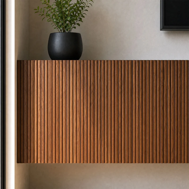 Dalea Floating Shelf with Drawers · Walnut Decor – 2 Modules