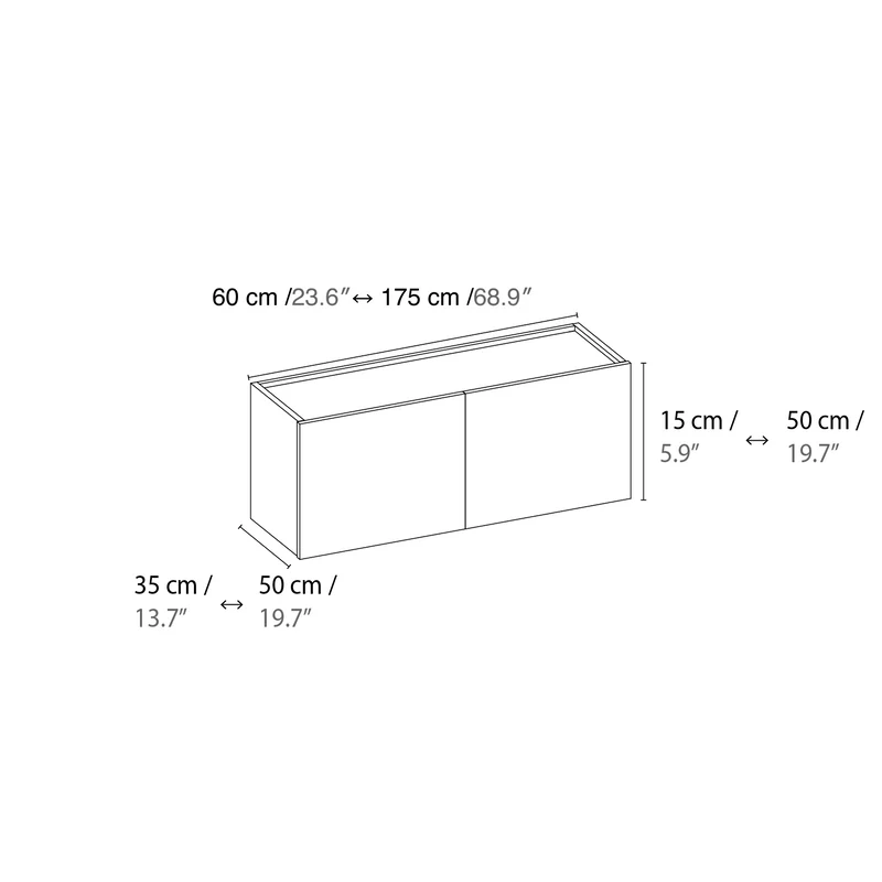 Dalea Floating Shelf with Drawers · Walnut Decor – 2 Modules