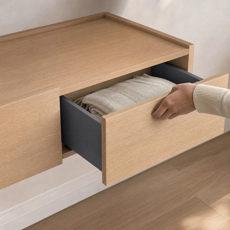 Dalea Floating Shelf with Drawer · Oak Decor – 1 Module
