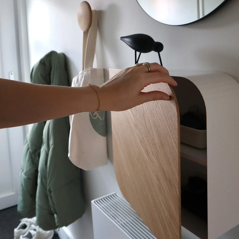 Cielo Wall Cabinet · White pigmented oak & black