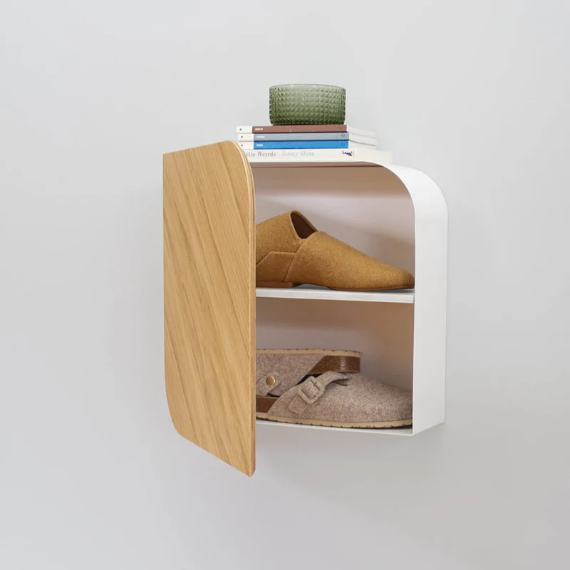Cielo Wall Cabinet · White pigmented oak & black