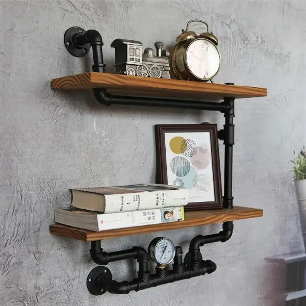 Étagère Murale Industrielle 2 Tablettes