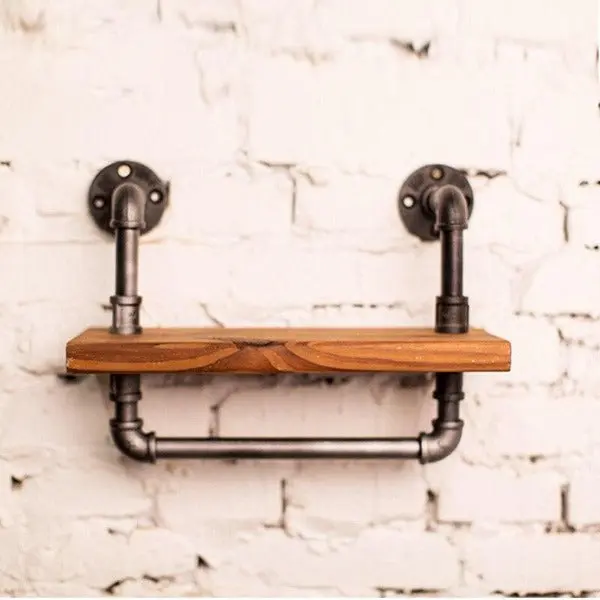 Étagère Murale Industrielle Bois Et Fer