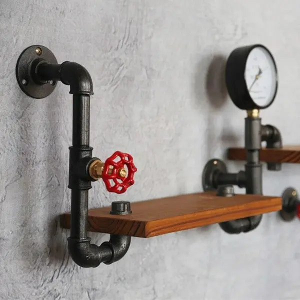 Étagère Murale Industrielle Bois Et Métal