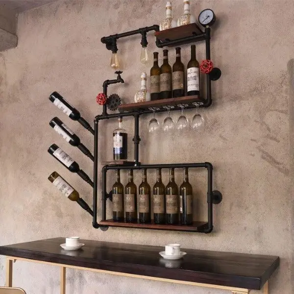 Étagère Murale Industrielle De Bar