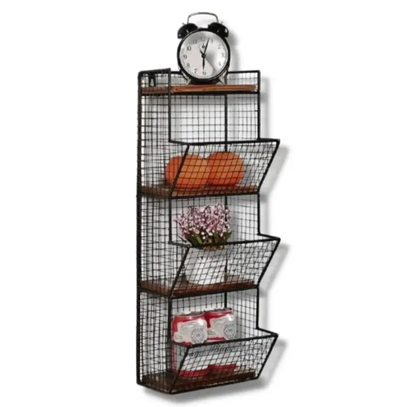 Étagère Murale Industrielle Panier
