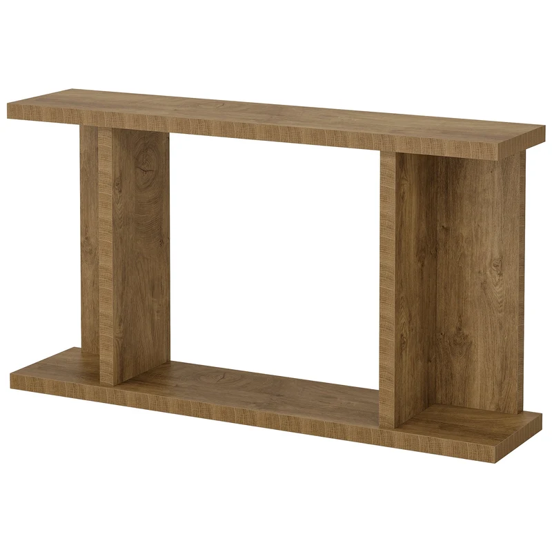Tribesigns Console de 140 cm de long, Style campagnard console étroite à deux niveaux avec piètement