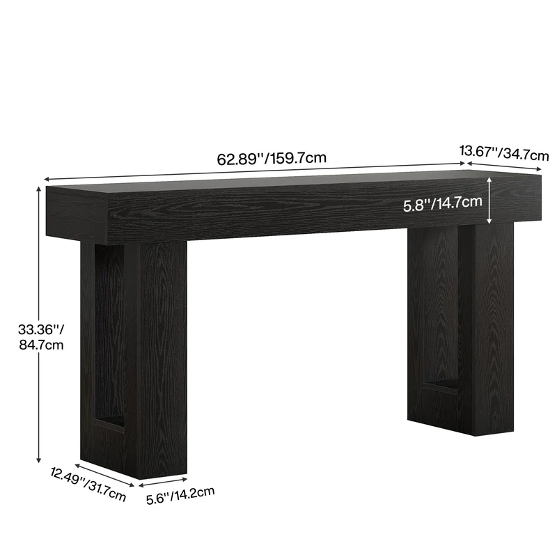 Tribesigns Console rectangulaire en bois de 160 cm de diamètre à placer derrière un canapé