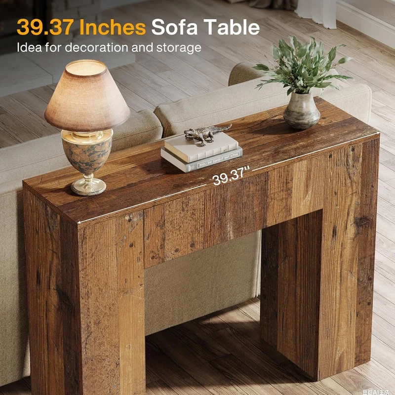 Tribesigns Table console avec tiroirs, Table d'appoint étroite Table de couloir pour petits espaces