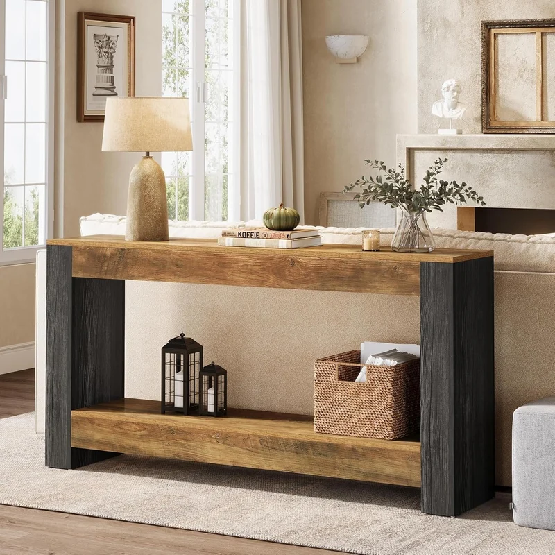Tribesigns Table Console de 160 cm de Long pour entrée, Table d’Entrée en Bois Rustique pour Salon