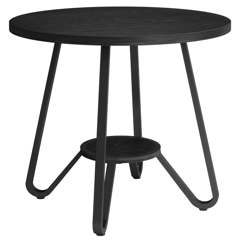 Tribesigns Table de Réunion Ronde 80×80×75 cm, Conférence 2-4 Personnes