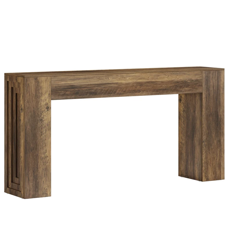 Tribesigns Table console 160 cm, Table de canapé rustique Table de couloir avec pieds robustes