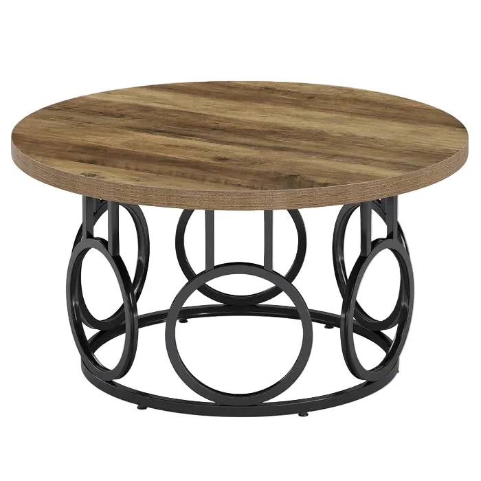 Tribesigns Table basse de 80 cm, Table centrale rustique Table à goûter