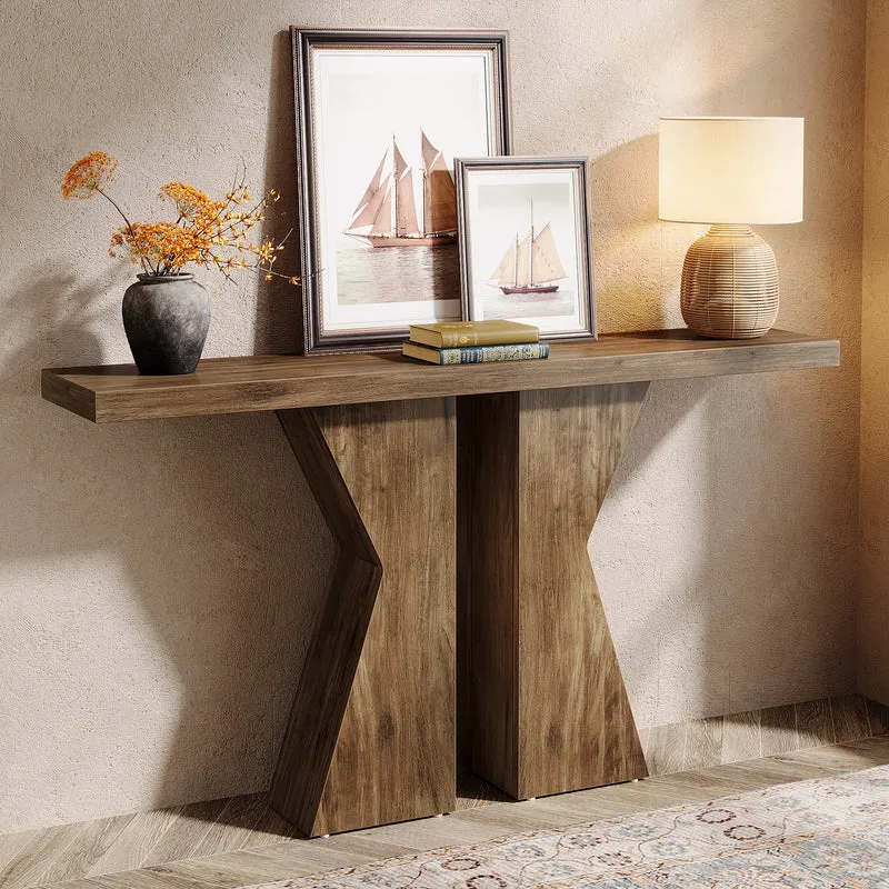 Tribesigns Table console en bois, Table d'entrée de canapé avec cadre en forme de K
