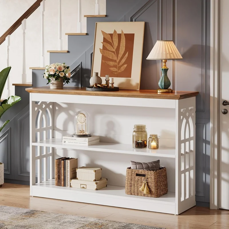 Tribesigns Console moderne pour l'entrée 105 cm blanche à placer derrière un canapé