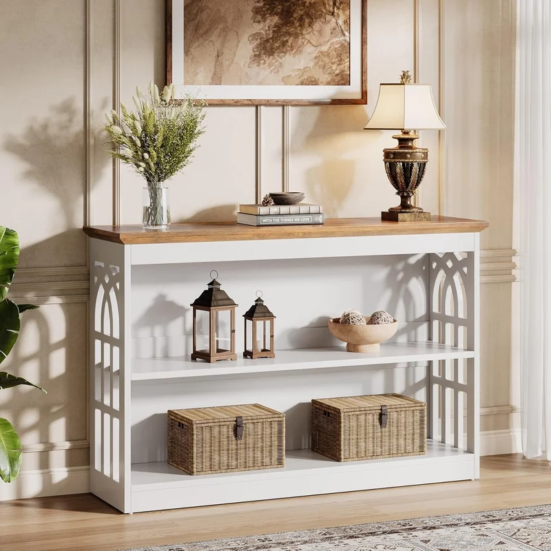 Tribesigns Console moderne pour l'entrée 105 cm blanche à placer derrière un canapé