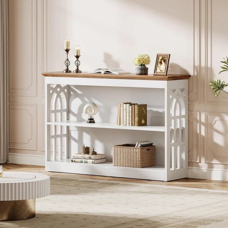 Tribesigns Console moderne pour l'entrée 105 cm blanche à placer derrière un canapé