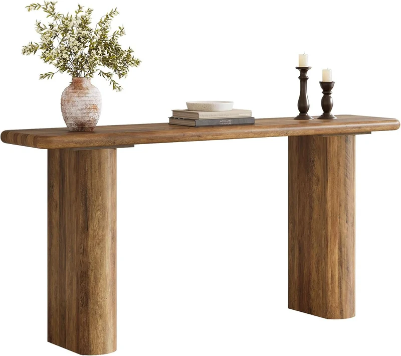 Tribesigns Console 160 x 30 x 80 cm, Table d'entrée rectangulaire en bois