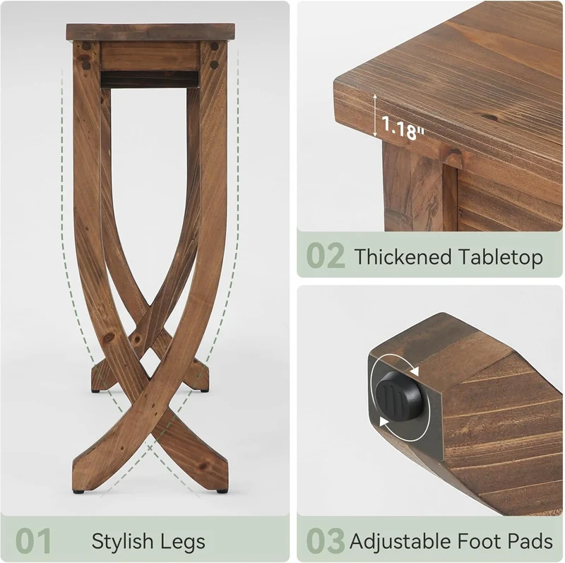 TRIBEWOOD Console en bois massif 160 cm, Table d'entrée de style ferme longue table basse pour salon