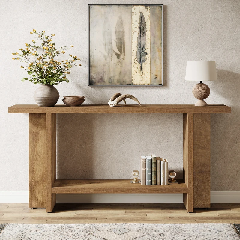 Tribesigns Table console 150 cm, Table de canapé de ferme Table d'entrée