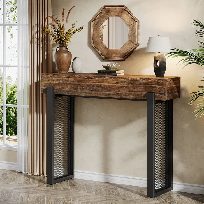 Tribesigns Console de 41 pouces, Petite table d'entrée de canapé avec rangement
