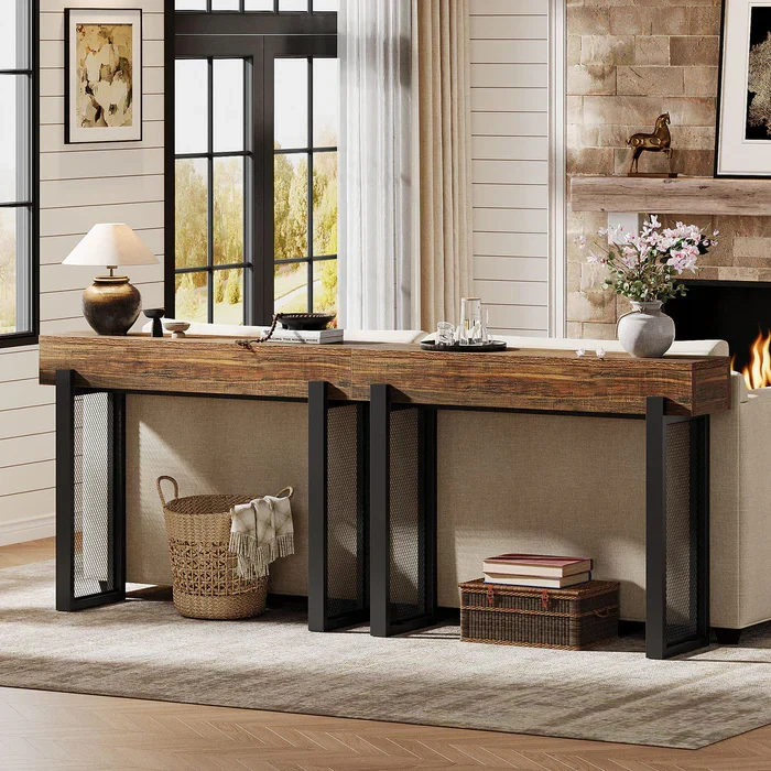 Tribesigns Console de 41 pouces, Petite table d'entrée de canapé avec rangement