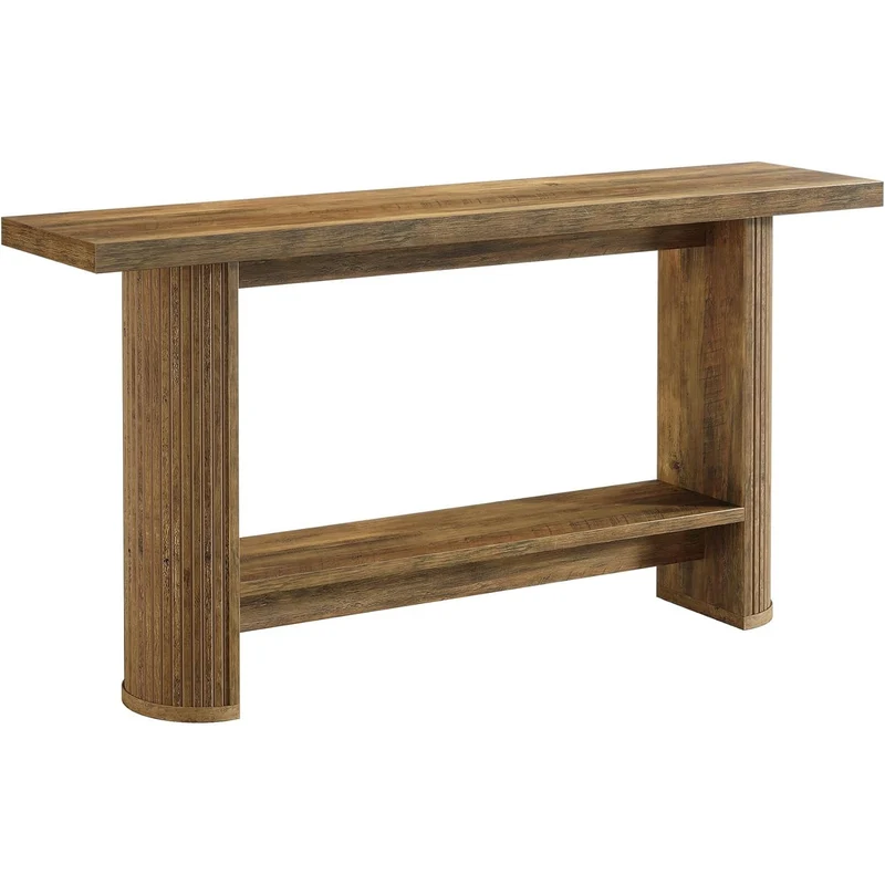 Tribesigns Console de style maison de campagne de 140 cm, Table étroite pour couloir et canapé