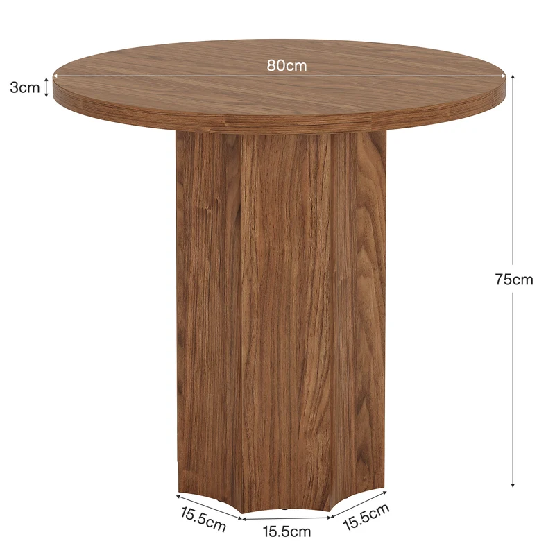 Tribesigns Table à Manger Ronde, 80 cm Table de Cuisine pour 4 Personnes pour Salle à Manger