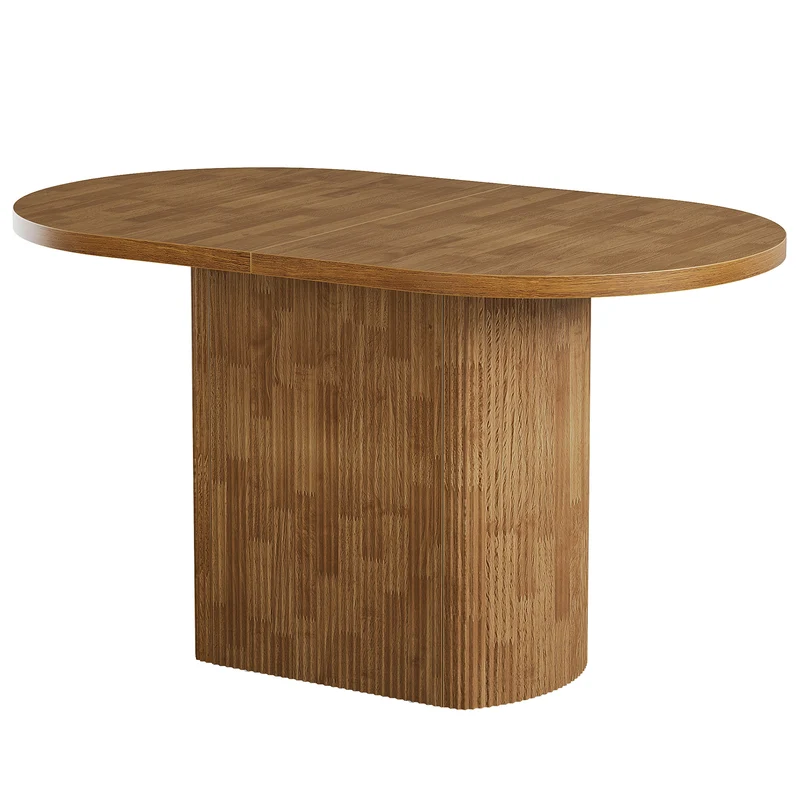 Tribesigns Table à manger ovale de 120 cm pour 4 personnes, Table de cuisine rustique de maison de campagne