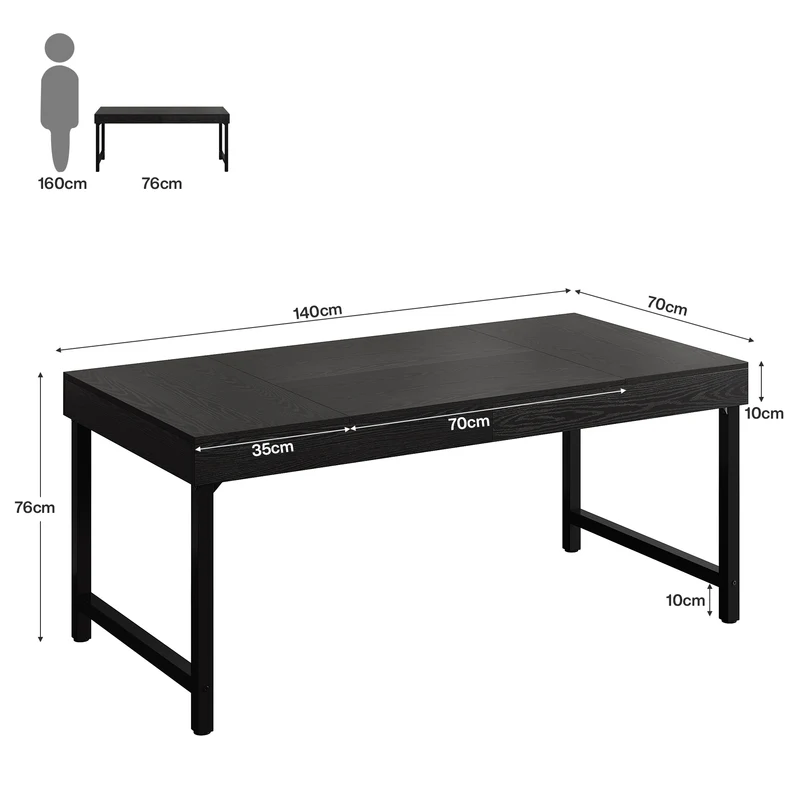 Tribesigns Bureau de direction de 140 cm, Bureau d'ordinateur simple pour le bureau à domicile