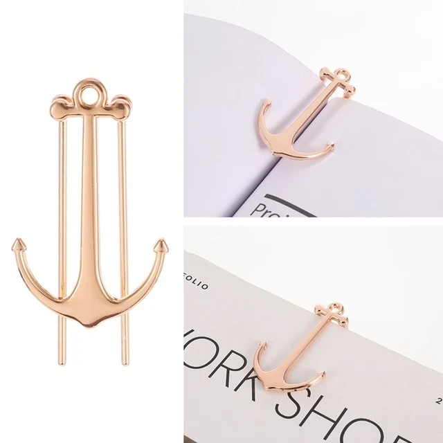 Porte page ancre rose