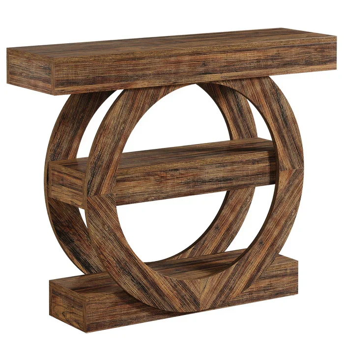 Tribesigns Console de 105 cm, Table d'entrée de canapé à 3 niveaux avec compartiments de rangement
