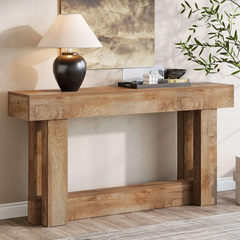 Tribesigns Table console en bois de 160 cm, Table d'entrée de ferme à 2 niveaux