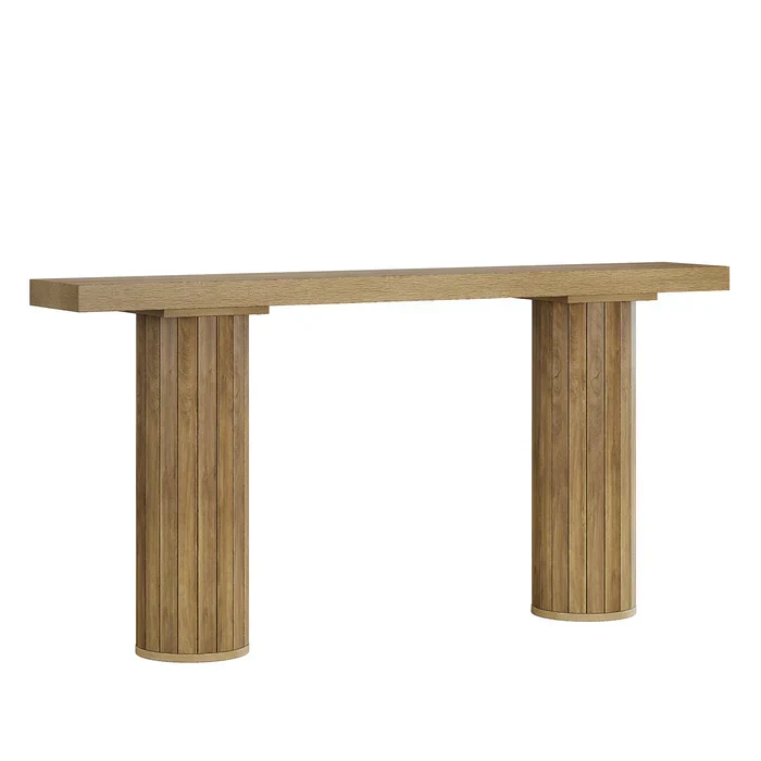 Tribesigns Table console de 160 cm, Table de canapé de style ferme avec pieds ronds