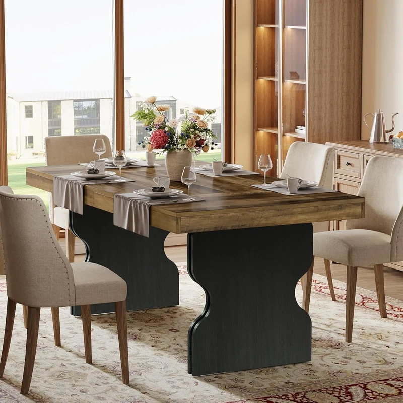 Tribesigns Table à manger rectangulaire rustique de 160 cm pour 4 à 6 personnes
