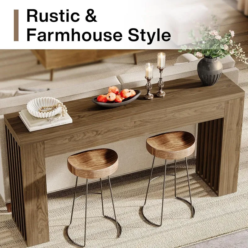 Tribesigns Table Console Longue de 150 cm à Placer derrière Le canapé avec Pieds à Lattes Verticales