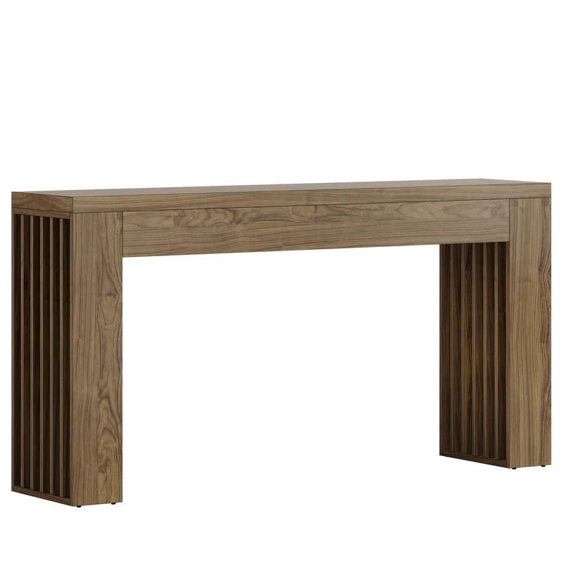 Tribesigns Table Console Longue de 150 cm à Placer derrière Le canapé avec Pieds à Lattes Verticales