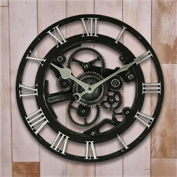 Horloge Industrielle Grise