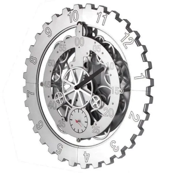 Horloge Industrielle Moderne Grise