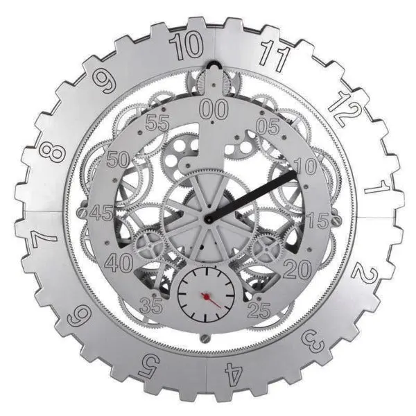 Horloge Industrielle Moderne Grise