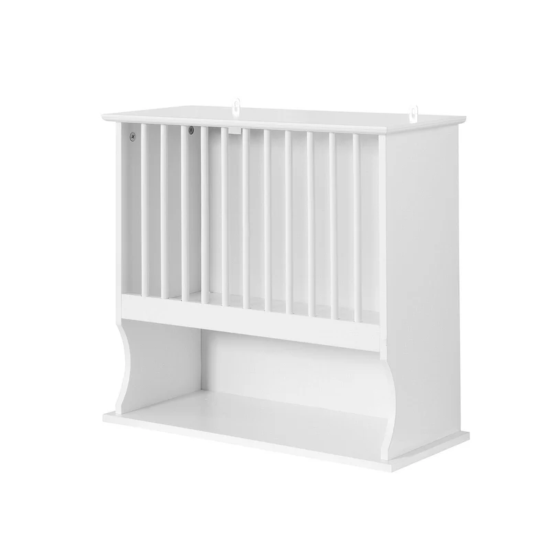 SoBuy KCR04-W Porte-Assiettes Murale d'assiettes Mural, avec 1 étagère