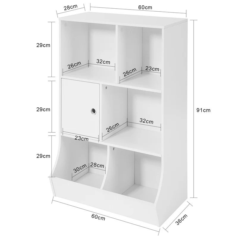 SoBuy KMB25-W Bibliothèque Meuble de Rangement pour Livres et Jouets Étagère de Rangement