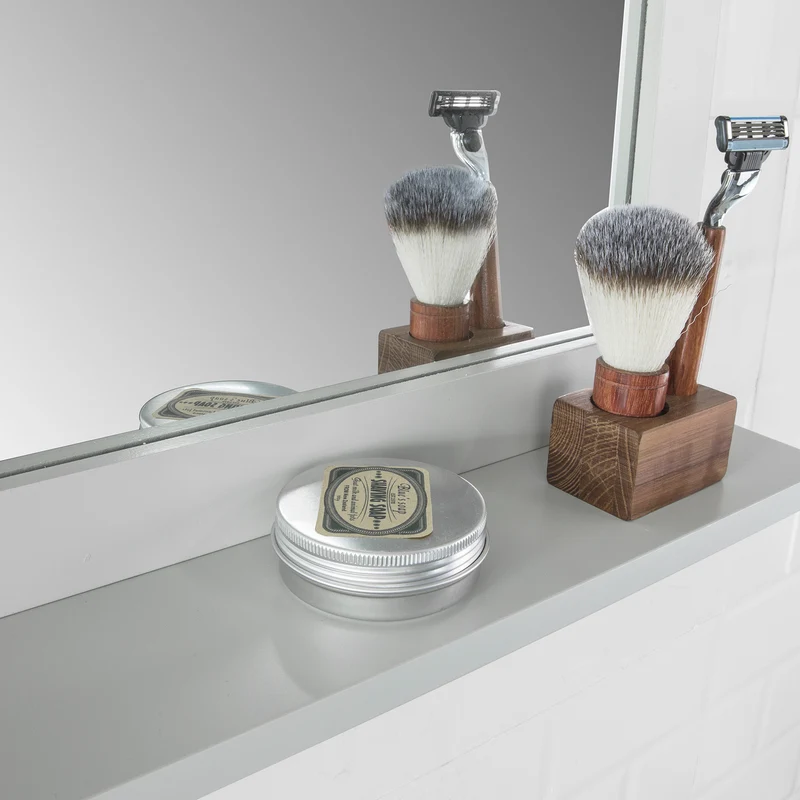 sebuyfr.comG129-HG Miroir Mural Meuble Salle de Bain avec 1 étage Plateau -Gris Clair